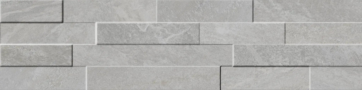 Veneer World Urban Ledgestone Explore Star Grey Corner Quartz Look Porcelain Moldings 5.75x24