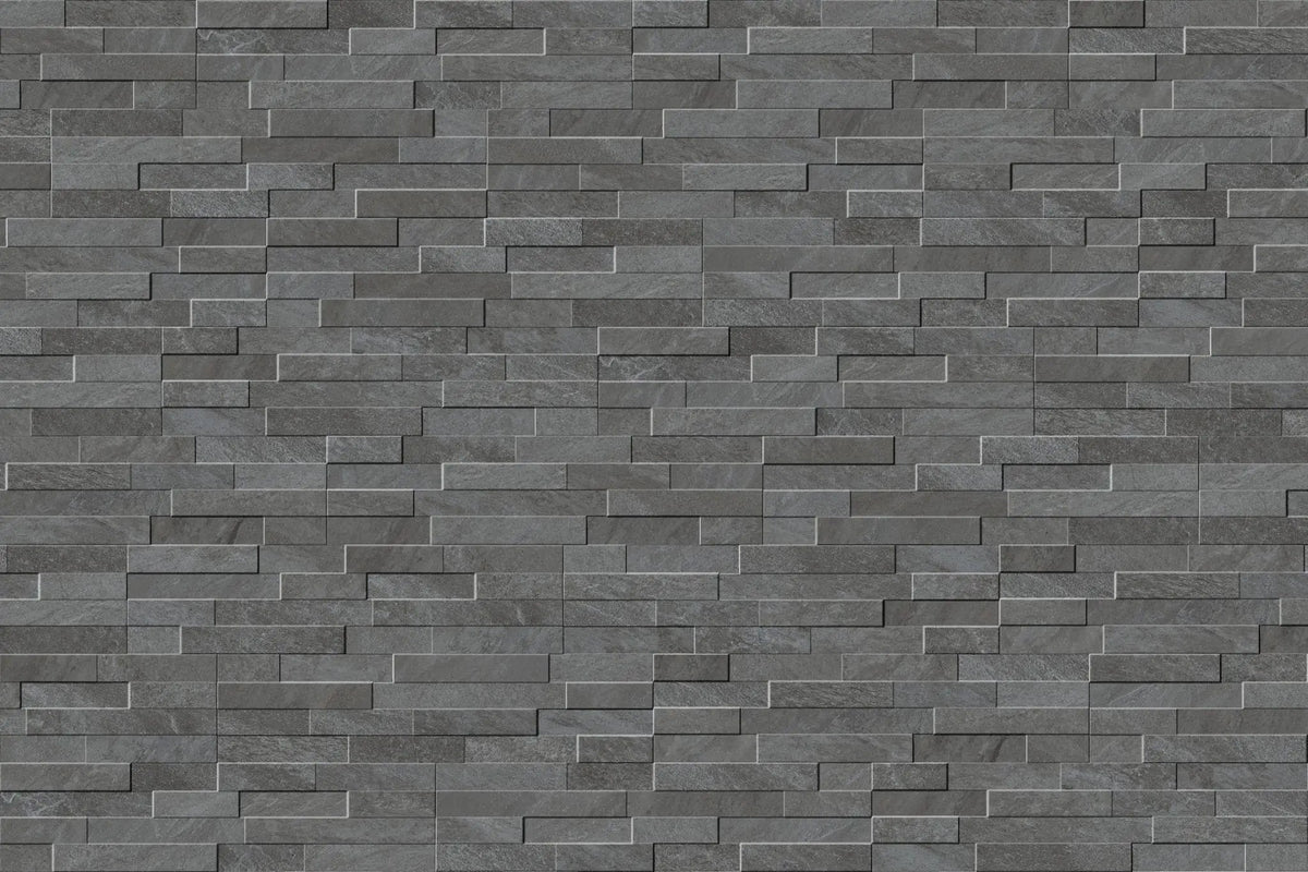 Veneer World Urban Ledgestone Explore Volcanic Black Quartz Look Porcelain Accent Tiles 6x24