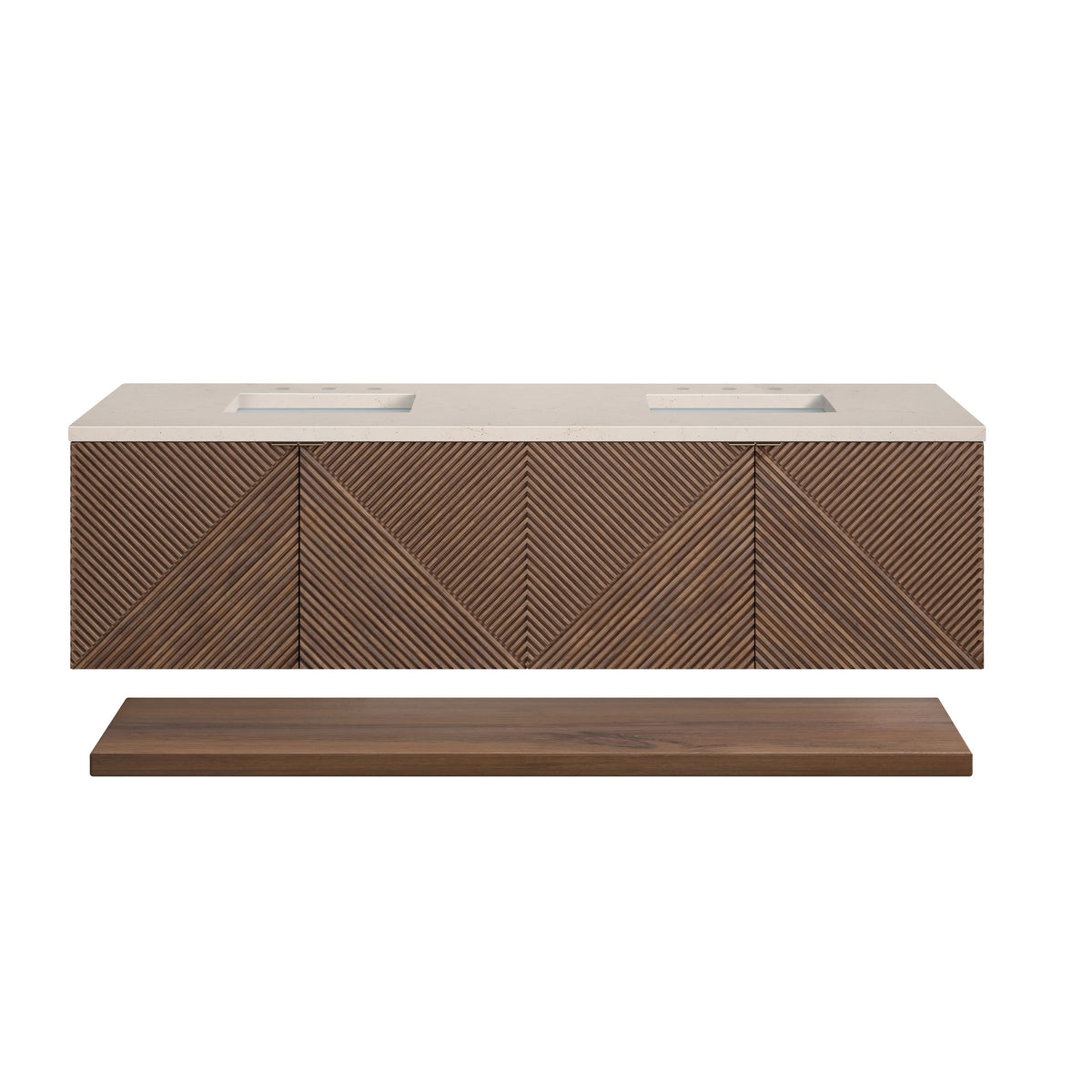 James Martin Marcello 72" Floating Double Bathroom Vanity, Chestnut