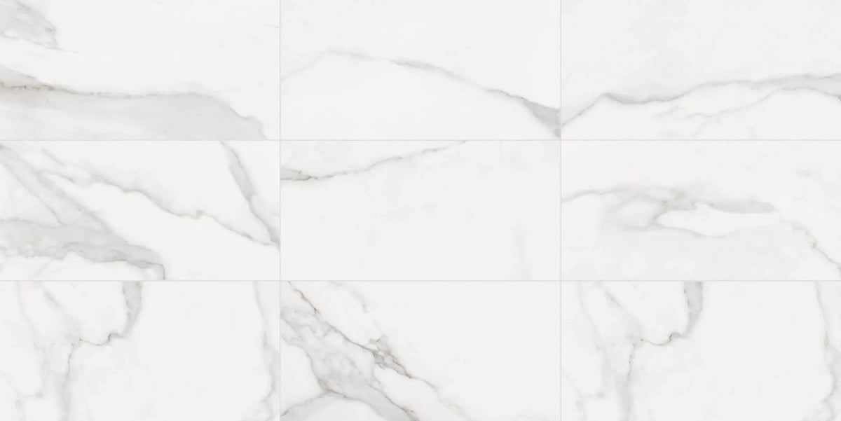 Tuscany White Marble Look Porcelain Tiles 24x48
