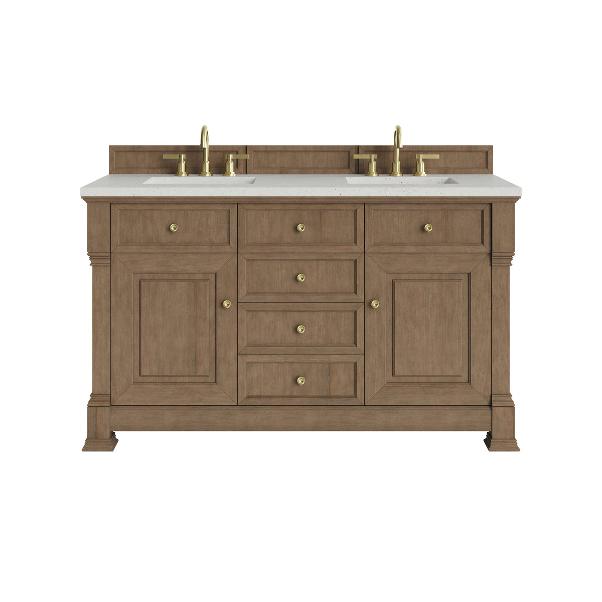 James Martin Brookfield 60" Double Bathroom Vanity, Pecan